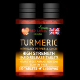 Turmeric with Black Pepper & Ginger 180 Tablets - 2620mg Turmeric